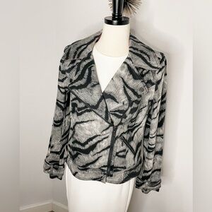 [WHBM] Animal-Print Moto Jacket